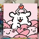 饰画送对象朋友 线条小狗数字油画diy卡通可爱彩绘填充解压休闲装