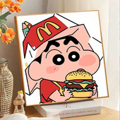 蜡笔小新diy数字油画2025新款 饰画挂画 儿童手工填色油彩画丙烯装