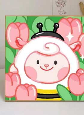 数字油画diy蛋仔派对可爱卡通儿童手绘填色填充环保丙烯油彩装饰
