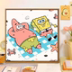 diy数字油画卡通动漫海绵宝宝派大星儿童手工填色涂色油彩画礼物