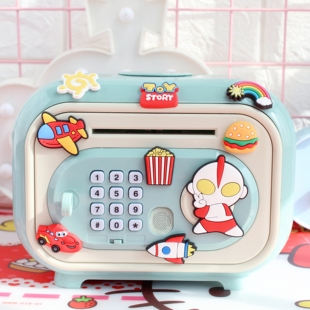 新款奥特曼存钱罐儿童男孩只进不出保险箱女指纹密码大容量储蓄柜