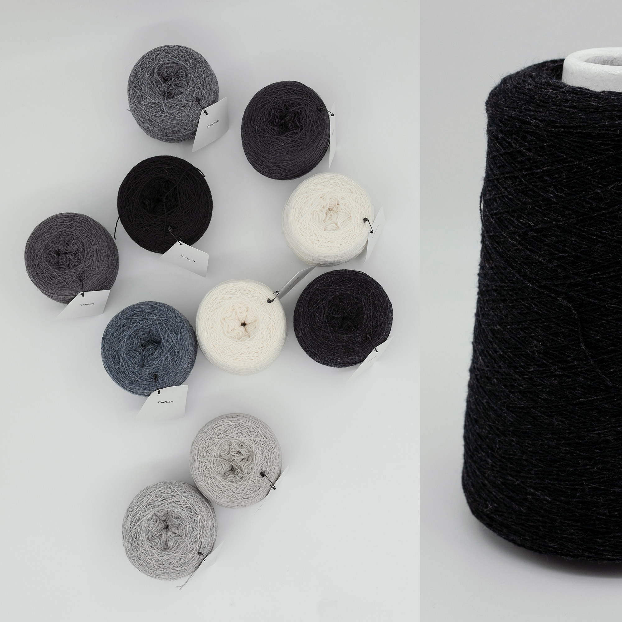 事儿thinger 2股26支100%美利奴羊毛纱线|针织梭织线 黑白灰色系