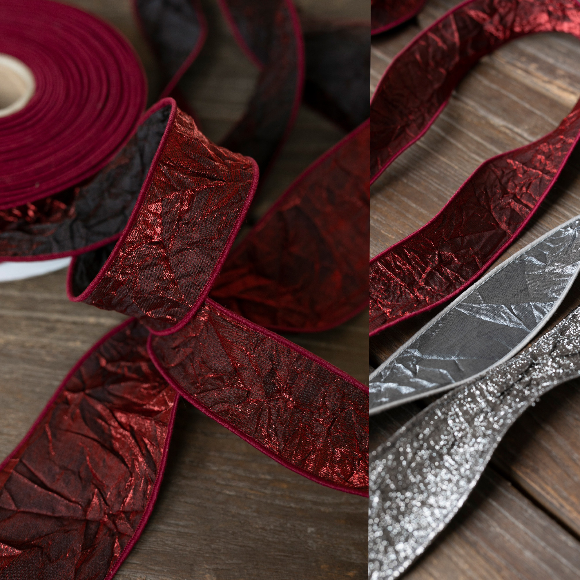 事儿THINGER 金属感金银丝/水晶亮光褶皱丝带织带｜三色入