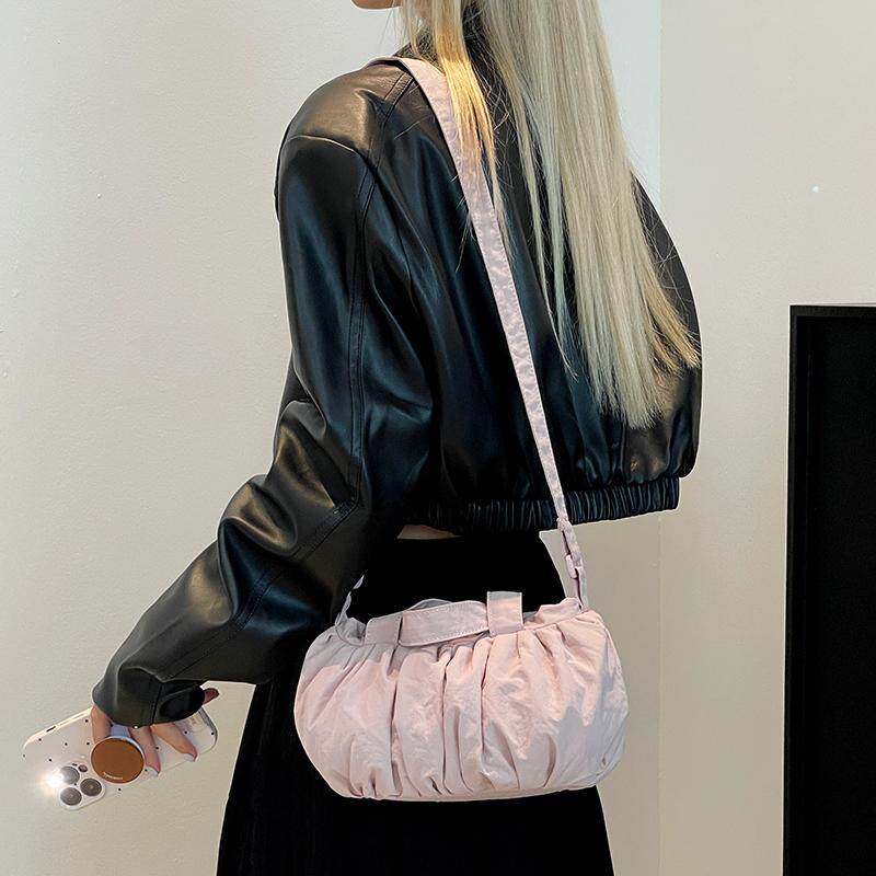 Colorful Fox日韩新款女士褶皱休闲百搭轻便云朵包手提单肩斜挎包