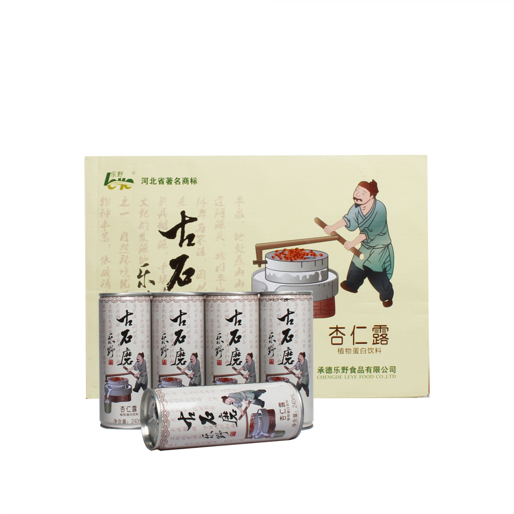 承德特产杏仁露平泉乐野原味野生植物蛋白饮品古石磨240ml*20包邮