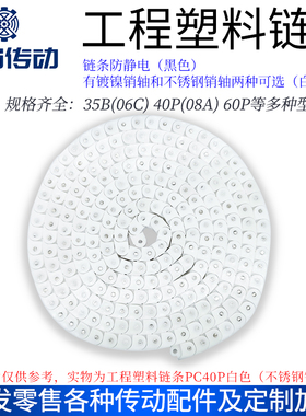 工程塑料链条35B40P60P白色黑色防静电不锈钢尼龙链条输送机配件