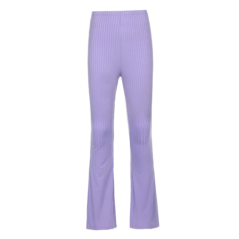 Women's solid color tight-fitting high-waisted micro trouser