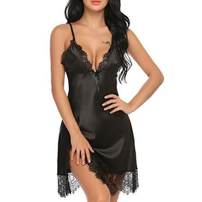 Lace Underwear Sleevless V-Neck Sexy Nightgown Pijama