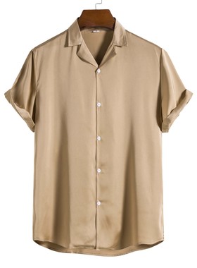 Men's Suit Collar Short Sleeve Shirt  男士休闲西装领短袖衬衫