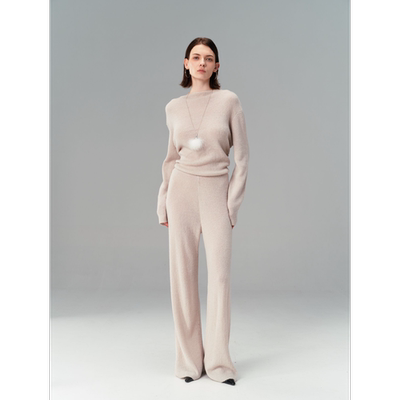 JOHNNYWU 小众设计感慵懒风羊毛毛织套装