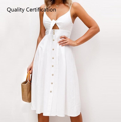 Women's Summer Beach Button Party Dress