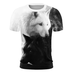男士短袖夏季3D数码印花圆领透气潮流时尚体恤Men's short sleeve