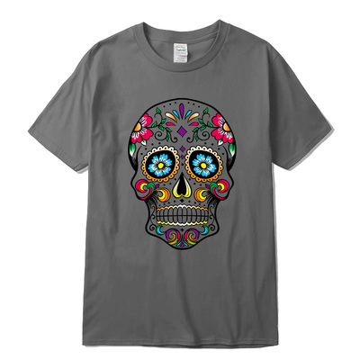 cool skull printed men t shirt casual short sleeve For Men