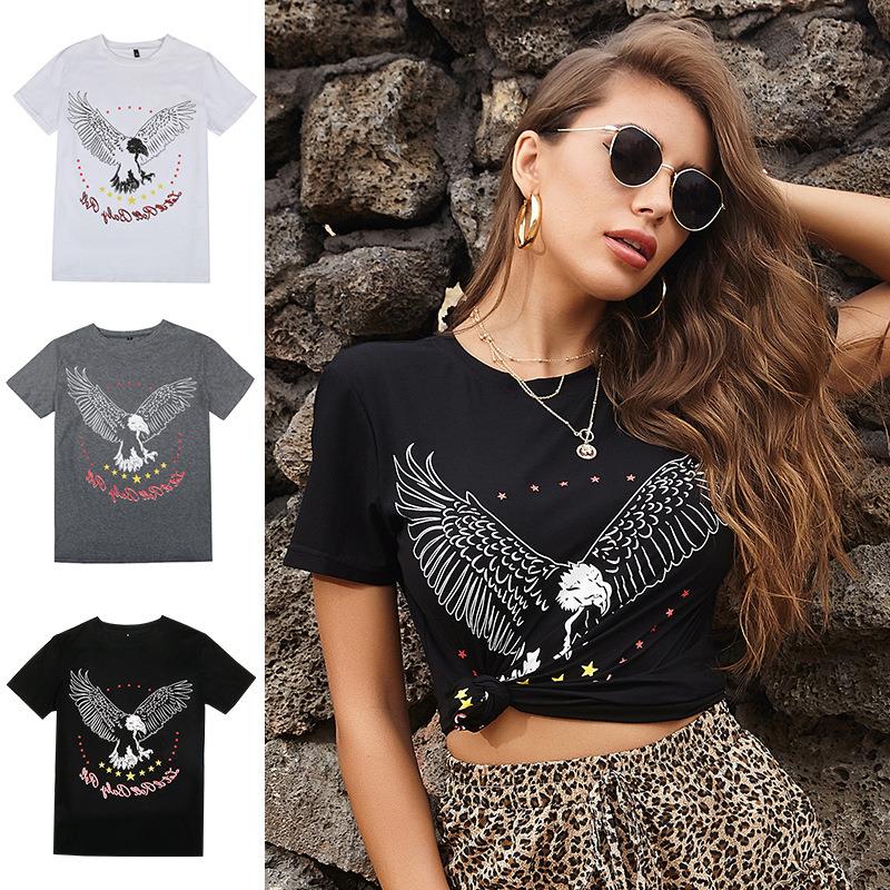 Women's round neck t-shirt women's short-sleeved top summer