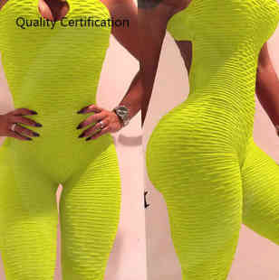 fitness yoga pants jacquard jumpsuit Open hip back