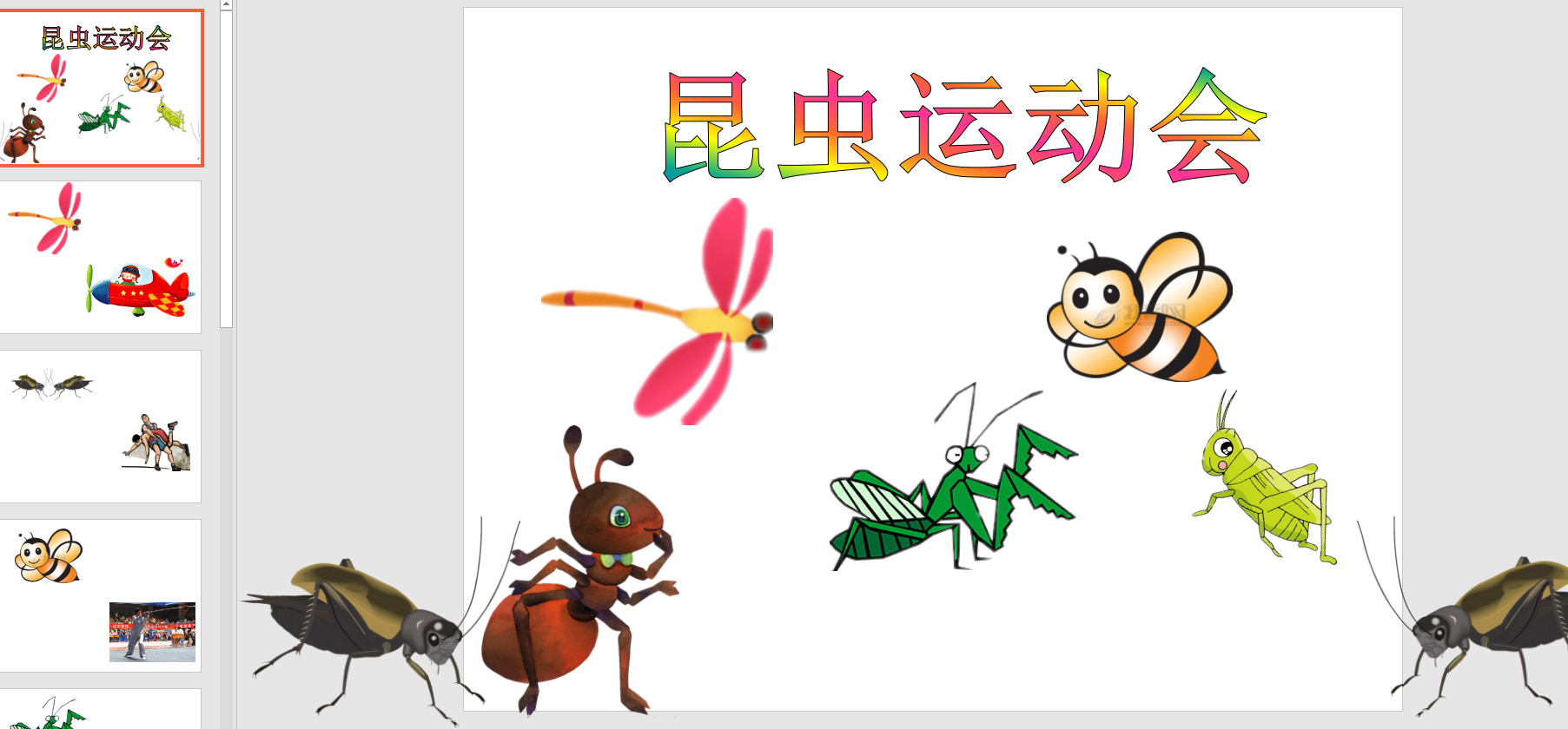 中班语言:昆虫运动会ppt课件 教案