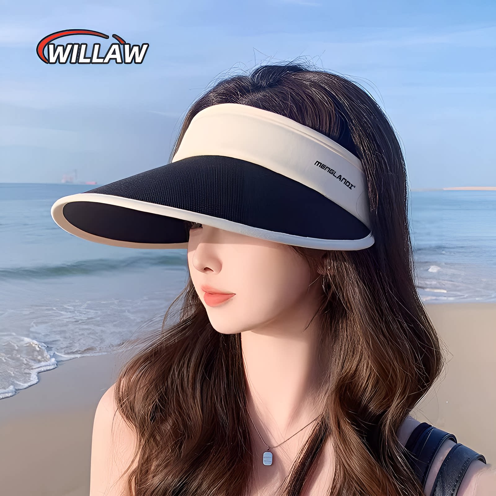 德国太阳帽子女款新款夏季防紫外线加宽帽檐空顶遮阳帽冰丝防晒帽