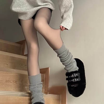 H超厚加绒光腿神器冬季靓女黑瘦腿透肤日系堆堆袜保暖百搭打底裤