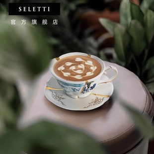 咖啡杯女士个人专用陶瓷高级感轻奢高颜值 Seletti金缮特别好看