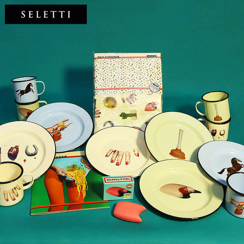 Selettiins风搪瓷盘子家用餐盘