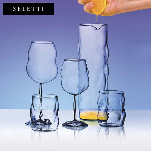 Seletti红酒杯玻璃扭扭杯高脚杯