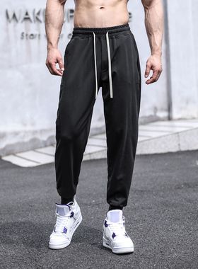 健身房长裤弹性训练修身肌肉男束脚卫裤休闲兄弟美式跑步深蹲宽松