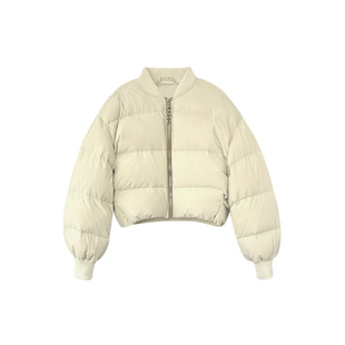 2025自制0白鸭绒超短款女冬棒球领时髦欧版加厚羽绒服羊羔毛马甲