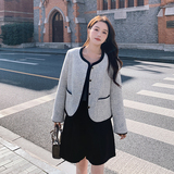 韩系气质小香风包边外套女2025春季新款复古名媛风宽松小个子上衣，女装短外套，浙宝136