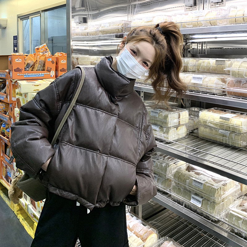 现货50绒磁吸扣子皮羽绒136-8585P295K418,女装羽绒服,浙宝136