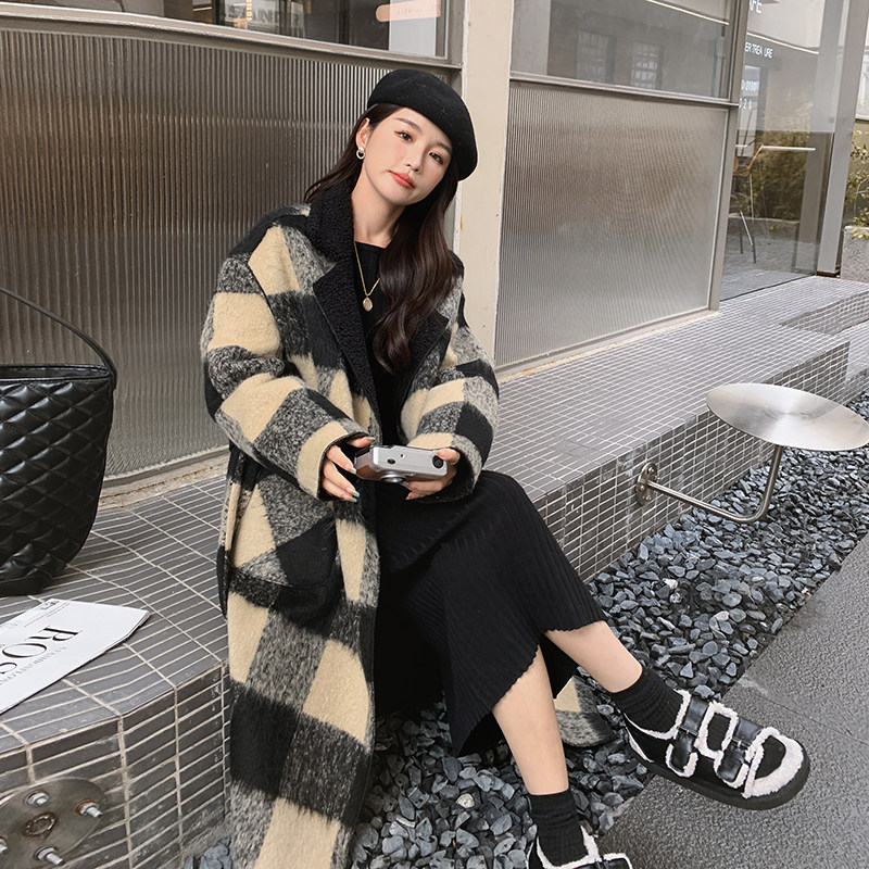 大货格子羊羔羔外套两面穿136-8295-P185-K268,女装毛呢外套,浙宝136