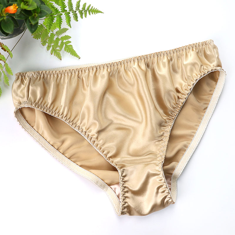 高腰真丝内裤100%透气排汗舒适
