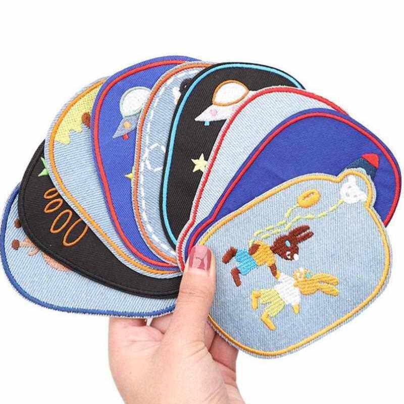 儿童牛仔裤子膝盖补丁贴男女童运动裤补洞贴破洞缝补刺绣衣服布贴