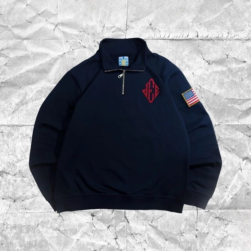 Preppy quarter zip sweatshirt学院风半拉链卫衣 宽松运动衫男女