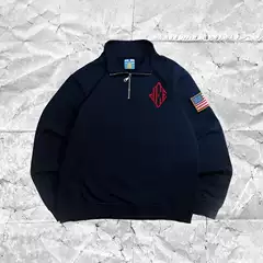 Preppy Quarter Zip Sweatshirt, College Style Half-Zip Sweatshirt, Loose Sweatshirt for Men and Women