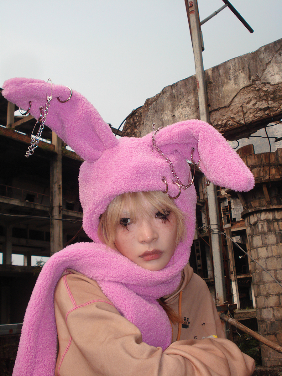 帽子 CFIERCE Rabbit SkullPrinted KnittedHat CFIERCE] Rabbit Skull Printed Knitted Hat | BYORI