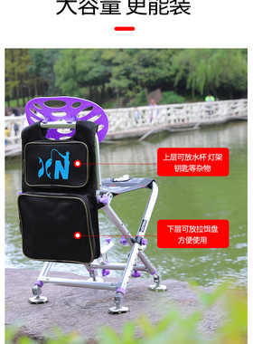 钓椅后挂包后背包钓箱配件挂袋子路亚粘贴渔具包钓鱼椅饵盘小挂包