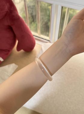 简约透明无酸洗玉髓玛瑙手镯女