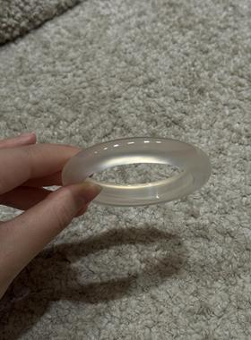 高冰透字翡翠平替玉石手镯女