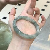 云纹漫染天然飘花冰种玉石手镯天山翠玉镯轻奢翡翠平替百搭女送礼