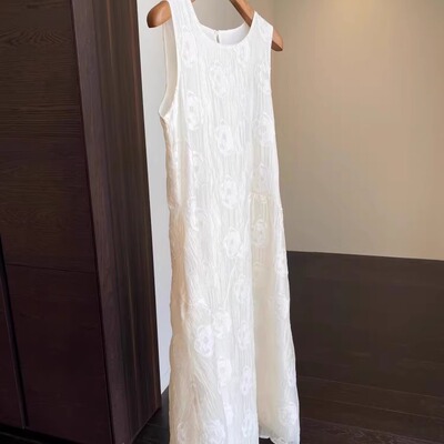 立体肌理感中长裙宽松显瘦提花