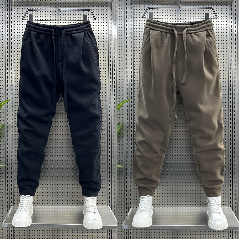 秋冬款潮牌宽松休闲裤男薄款百搭纯色哈伦卫裤韩版潮流束脚运动裤