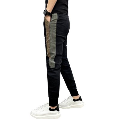 牛仔裤网红同款拼色韩版束脚裤