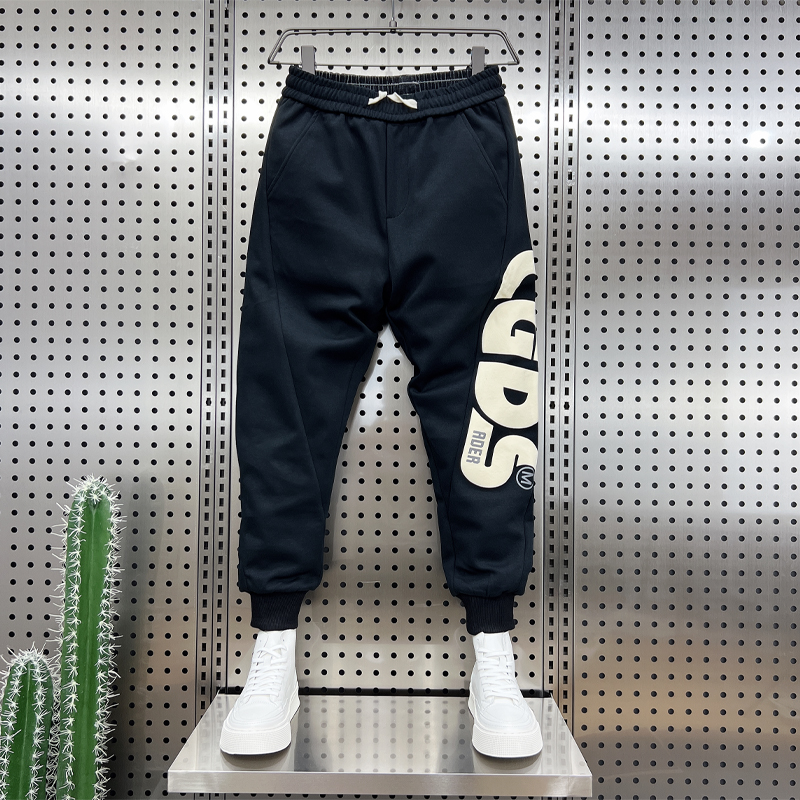 2022秋冬松紧腰束脚运动裤男