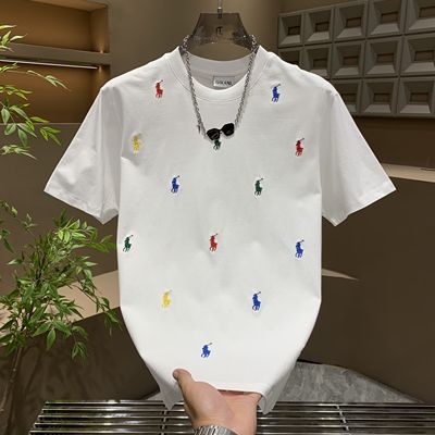 ZPK美式时尚小众战马彩绣短袖