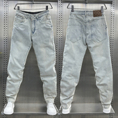 牛仔裤 弹力水洗哈伦休闲潮流老爹裤 男秋冬薄款 潮牌宽松直筒九分裤