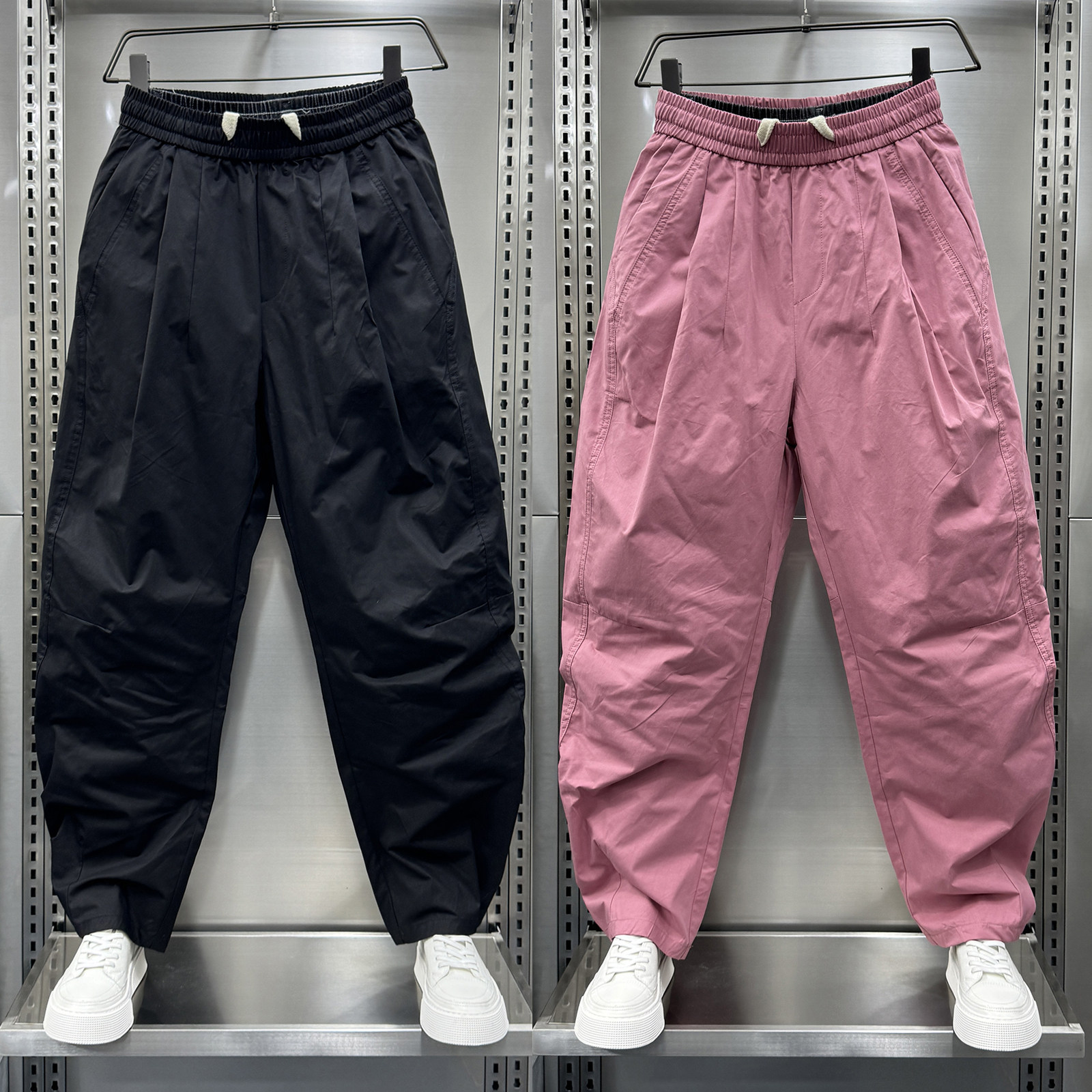 美式潮流宽松弯刀休闲裤男2025秋冬棉麻百搭工装裤青年直筒哈伦裤,男装,休闲裤,淘宝优惠券,粉丝福利购,淘宝优惠卷