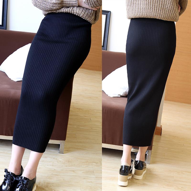 2018秋季新款修身显瘦包臀中长款不开叉针织螺纹半身裹裙一步长裙|msdalam kategori Butik wanita / wanita, skirt - dari Buy2taobao.com untuk memberikan perkhidmatan ejen Taobao profesional membeli