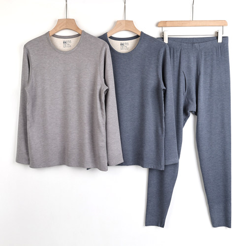 奥笛AD951牛奶蚕衣圆领男女套装蚕蛹蛋白养肤透气保暖情侣款