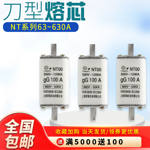 HR6/H17B熔断器熔芯刀型熔芯保险丝管 NT00100A125A160A 250A630A