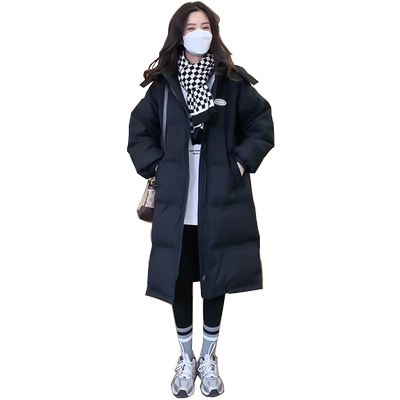 羽绒棉服女中长款过膝加厚外套